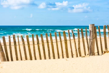 Wall murals Bestsellers Beach Wooden fence on an Atlantic beach in France