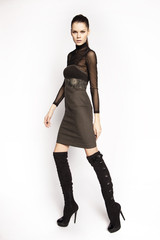 Fototapeta premium Beautiful elegant brunette woman