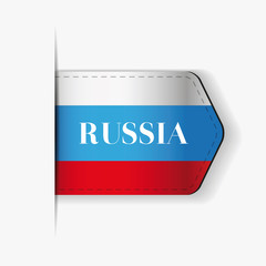Russia flag vector ribbon