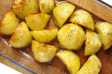 Rustic oven baked potatoes with rosemary