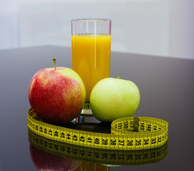 Healthy diet food - fruits and juice