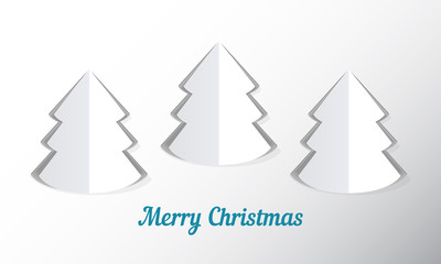 Background with paper christmas tree.