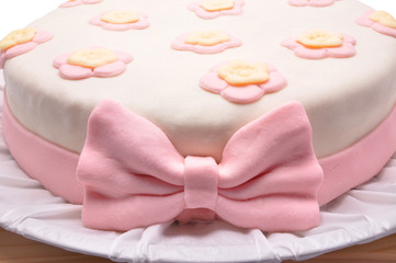 cake with pink bow