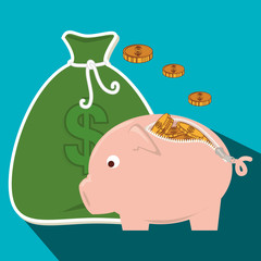 Bank, global economy and money savings