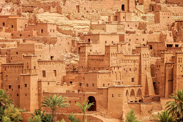 Clay kasbah Ait Benhaddou, Morocco - obrazy, fototapety, plakaty