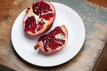 pomegranate on the table