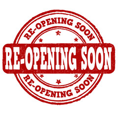 Re-opening soon stamp
