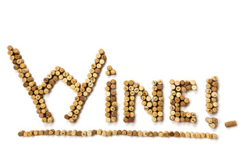 Word Wine made of used wine corks
