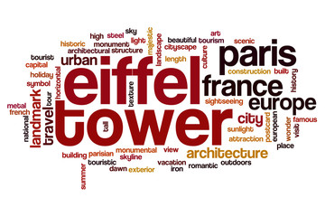 Eiffel tower word cloud concept