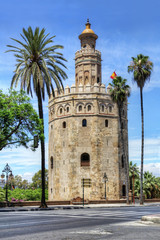 Fototapeta na wymiar Torre del Oro or Golden Tower in Seville, Spain