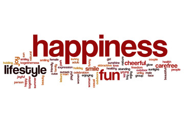Happiness word cloud concept