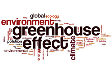 Greenhouse effect word cloud concept