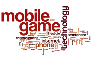 Mobile game word cloud concept