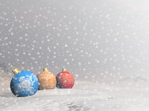 Colorful Christmas balls - 3D render