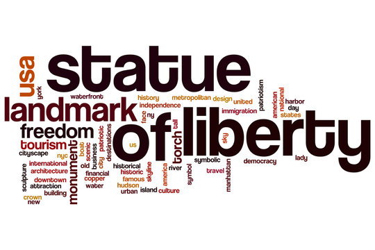 Statue of Liberty word cloud concept