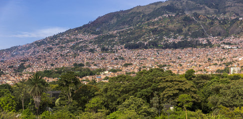 Fototapeta na wymiar Medellin, Colombia - Panoramic view of the city - Skyline