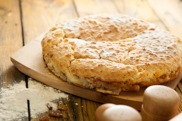 delicious home made cake on the wooden table