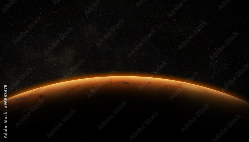 Poster view of planet mars