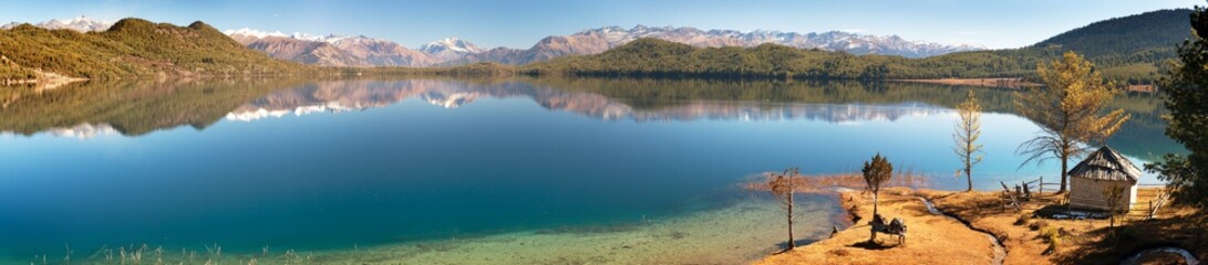 panoramic view of Rara Daha or Mahendra Tal Lake