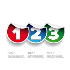 One two three - progress steps vector sticker