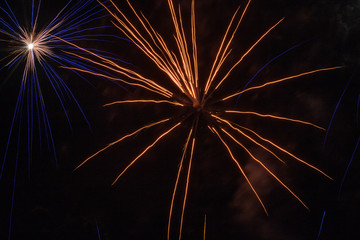 Yellow and Blue Fireworks