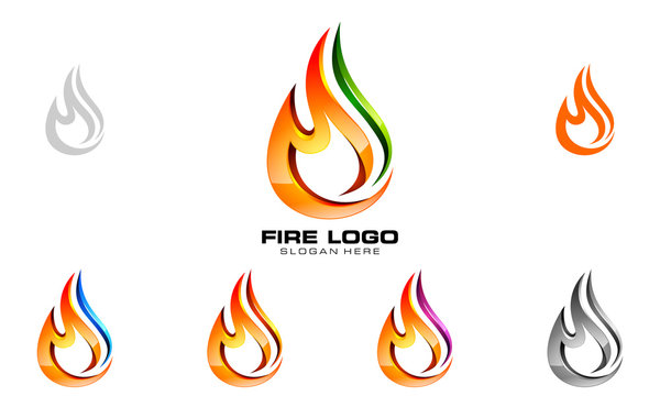 fire, flame, vector logo design, 