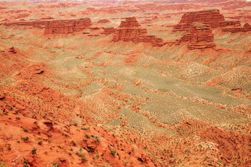 landscape of red sandstone in zhangye