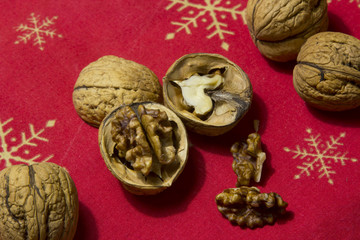 walnuts on a christmas table