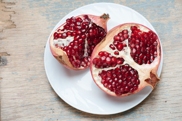 pomegranate on the table