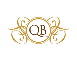 QB Luxury Ornament initial Logo