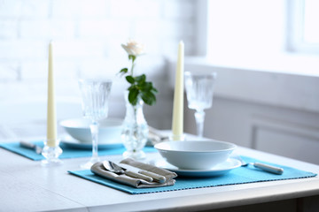 Beautiful table setting close up