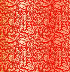 Gold wallpaper with holiday red pattern