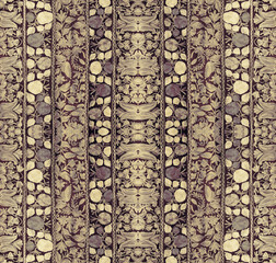 The stripe pattern with floral ornament