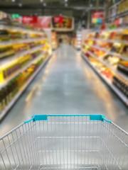 shopping at supermarket with trolley