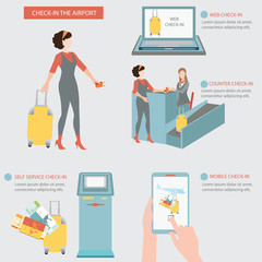 Woman check-in at the airport.