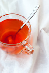 Fruit Tea in a Glass Teacup