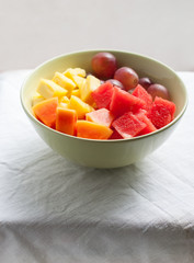 Tropical Fruits and Berries: water-melon, pineapple, papaya, grapes