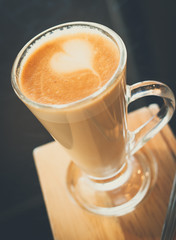 heart on latte coffee
