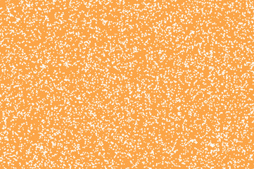 Snowflakes on orange background. Chaotic dotted pattern for Christmas and New year design