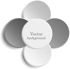 Paper banner against a circle with a shadow.