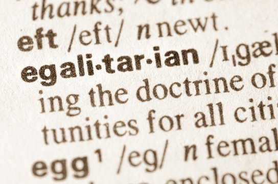 Dictionary definition of word egalitarian