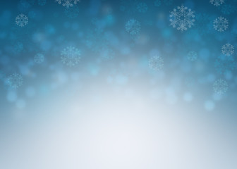 Christmas blue background with snow