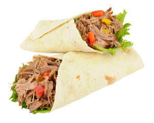 Pulled Pork And Salad Wraps
