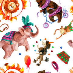 Naklejka premium Watercolor circus.