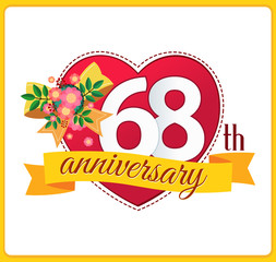 colorful marriage anniversary logo