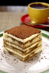 Slice of cake and coffee