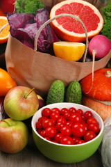 Obraz na płótnie Canvas Fruits and vegetable closeup
