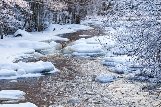 River in wintry lanscape