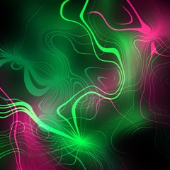 Abstract plasma discharge as a background. Psychedelic color image. Abstract bright plasmatic texture on black background.
