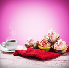 Christmas cupcakes and organic coffee